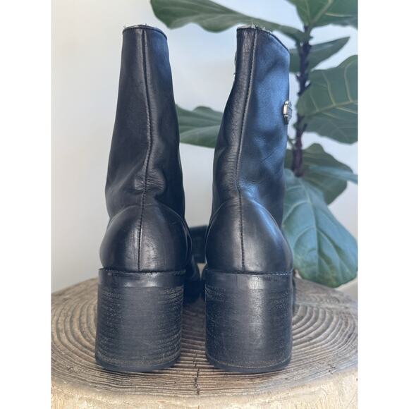 Harley Davidson Pavement 6” Black Leather Chunky Bootie Moto 8.5 8 1/2 Y2K Women - Picture 3 of 11